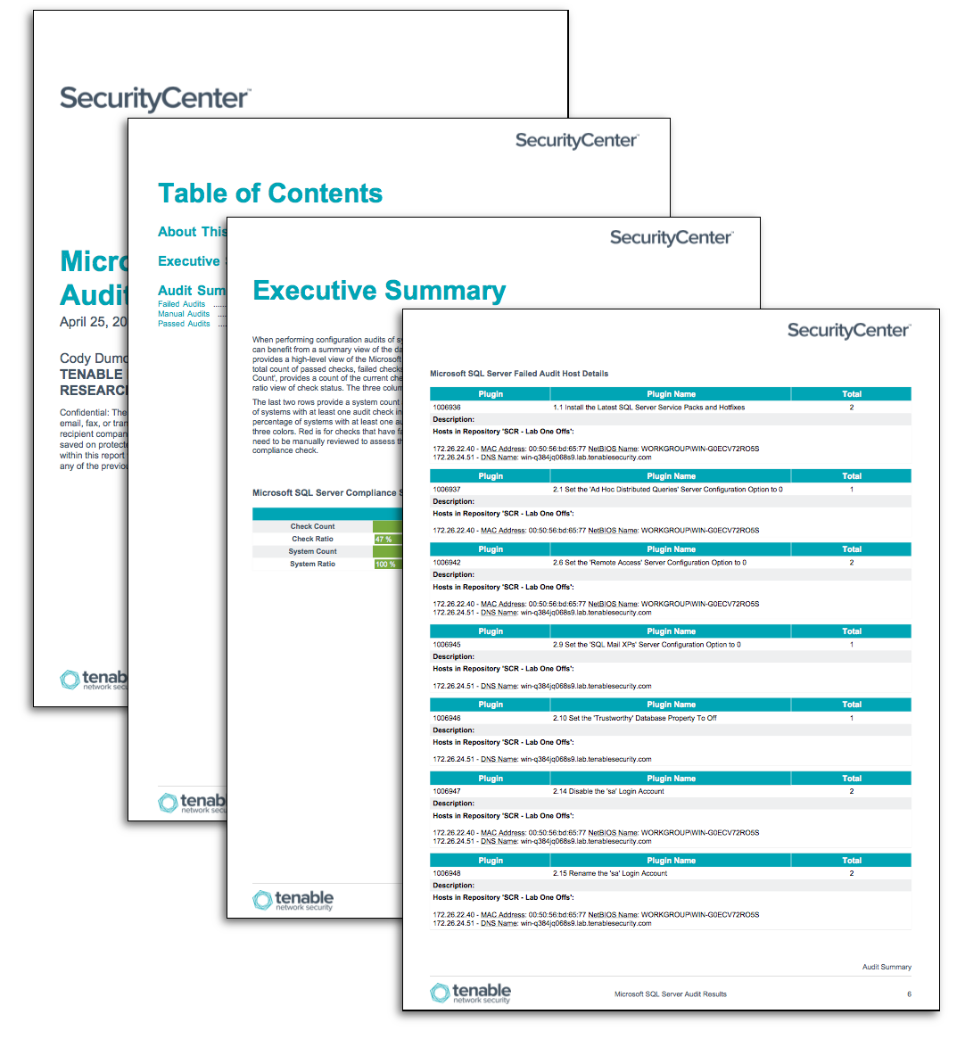 Microsoft SQL Server Audit Results - SC Report Template  Tenable® Pertaining To Sql Server Health Check Report Template