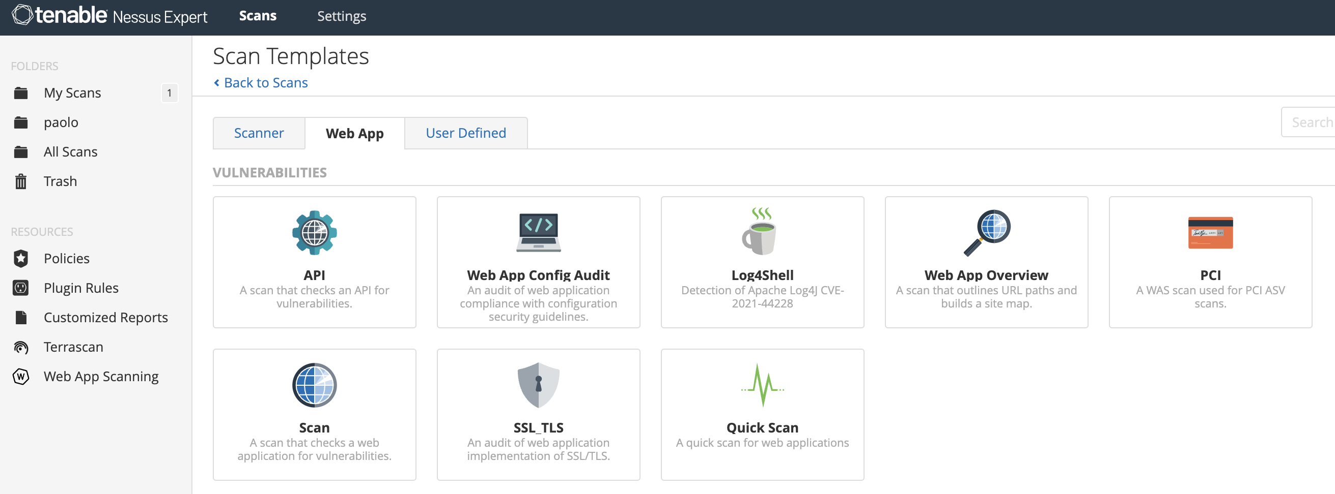 Scansione delle applicazioni web
