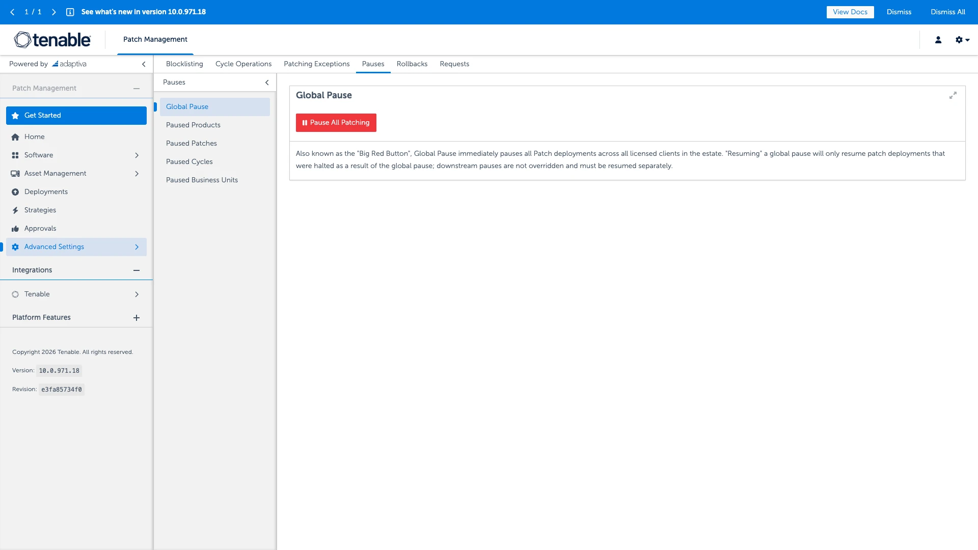 Automate patching and schedule, pause, or roll back deployments.