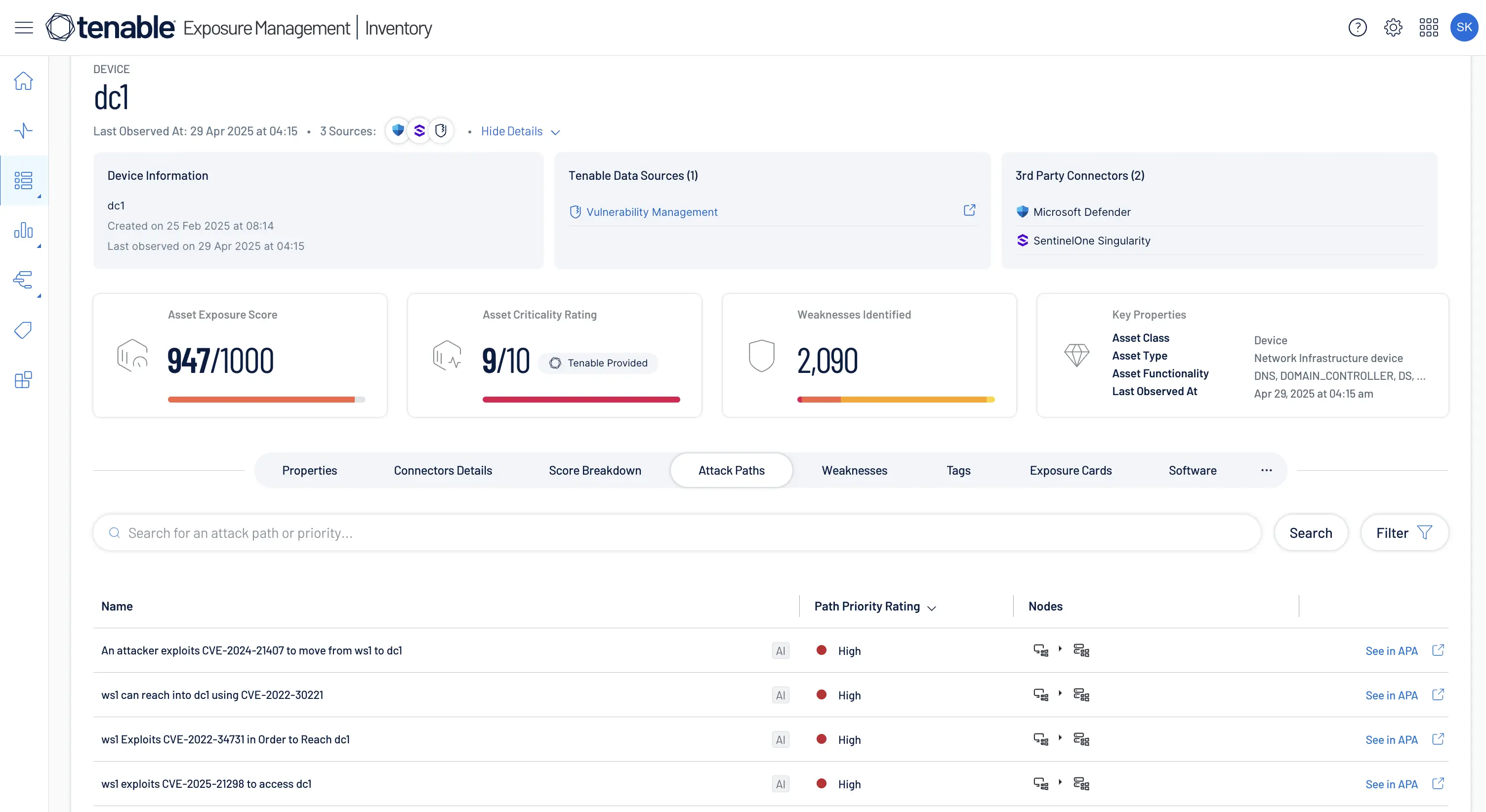 Screenshot for Investigate threats
