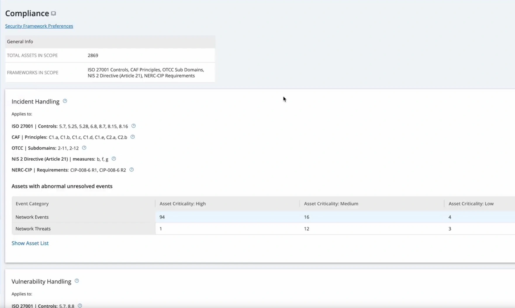 Interactive tour of compliance and reporting in Tenable One OT Exposure.